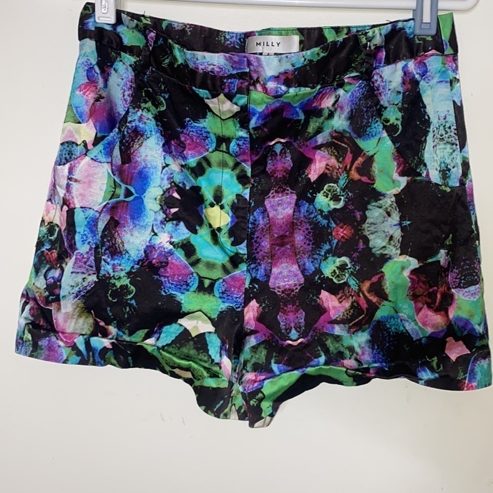 Milly Multicolor Floral Cotton Blend Shorts